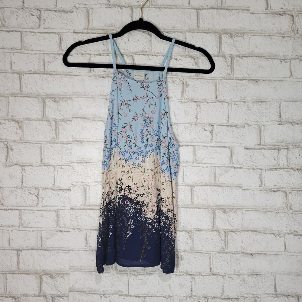 Kaileigh floral blues tank top